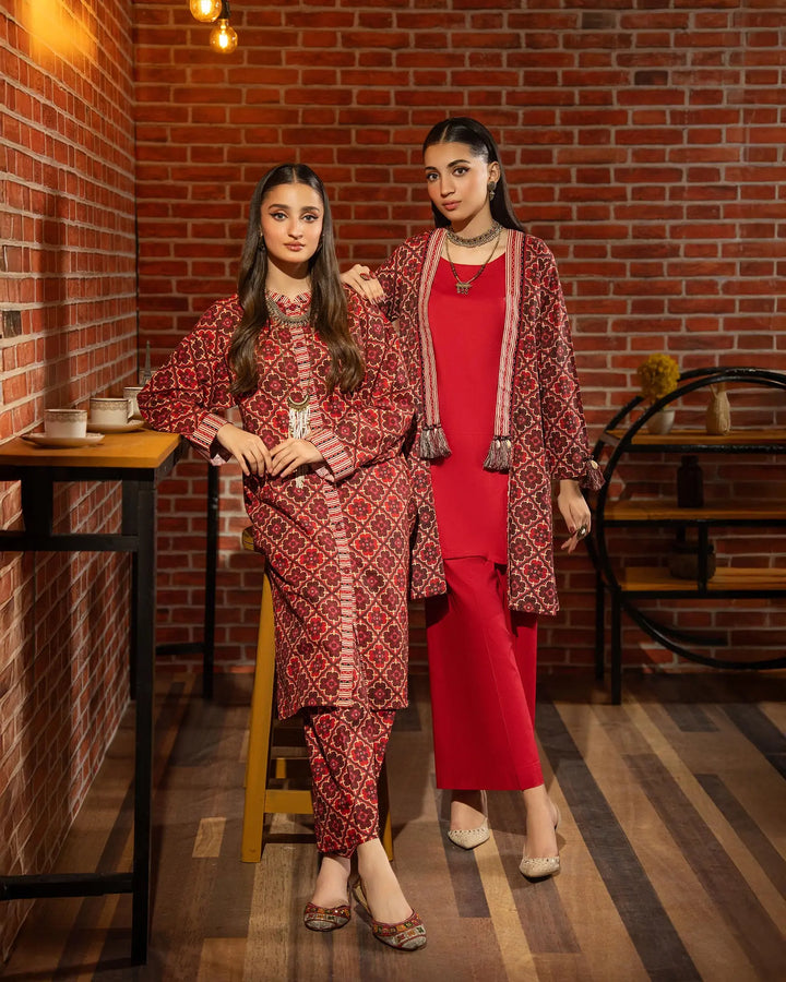 2 Piece - Printed Khaddar Suit Unstitched | UNFF003-KD - Sha Posh Textile