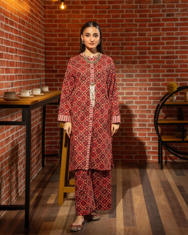 2 Piece - Printed Khaddar Suit Unstitched | UNFF003-KD - Sha Posh Textile