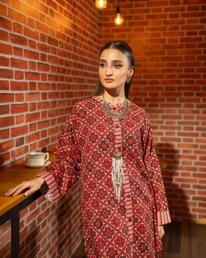 2 Piece - Printed Khaddar Suit Unstitched | UNFF003-KD - Sha Posh Textile