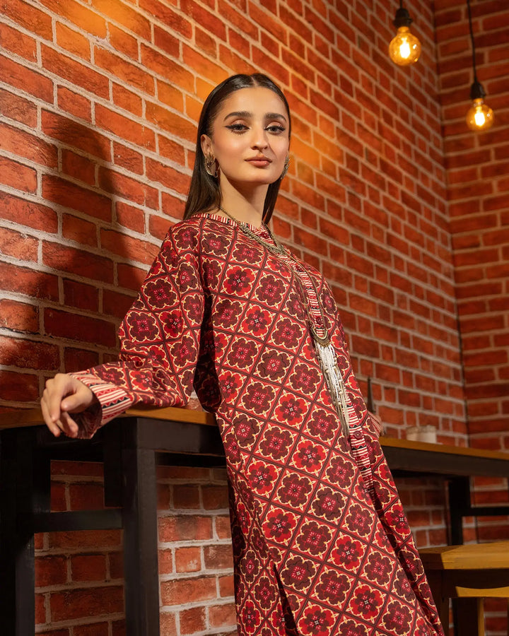 2 Piece - Printed Khaddar Suit Unstitched | UNFF003-KD - Sha Posh Textile
