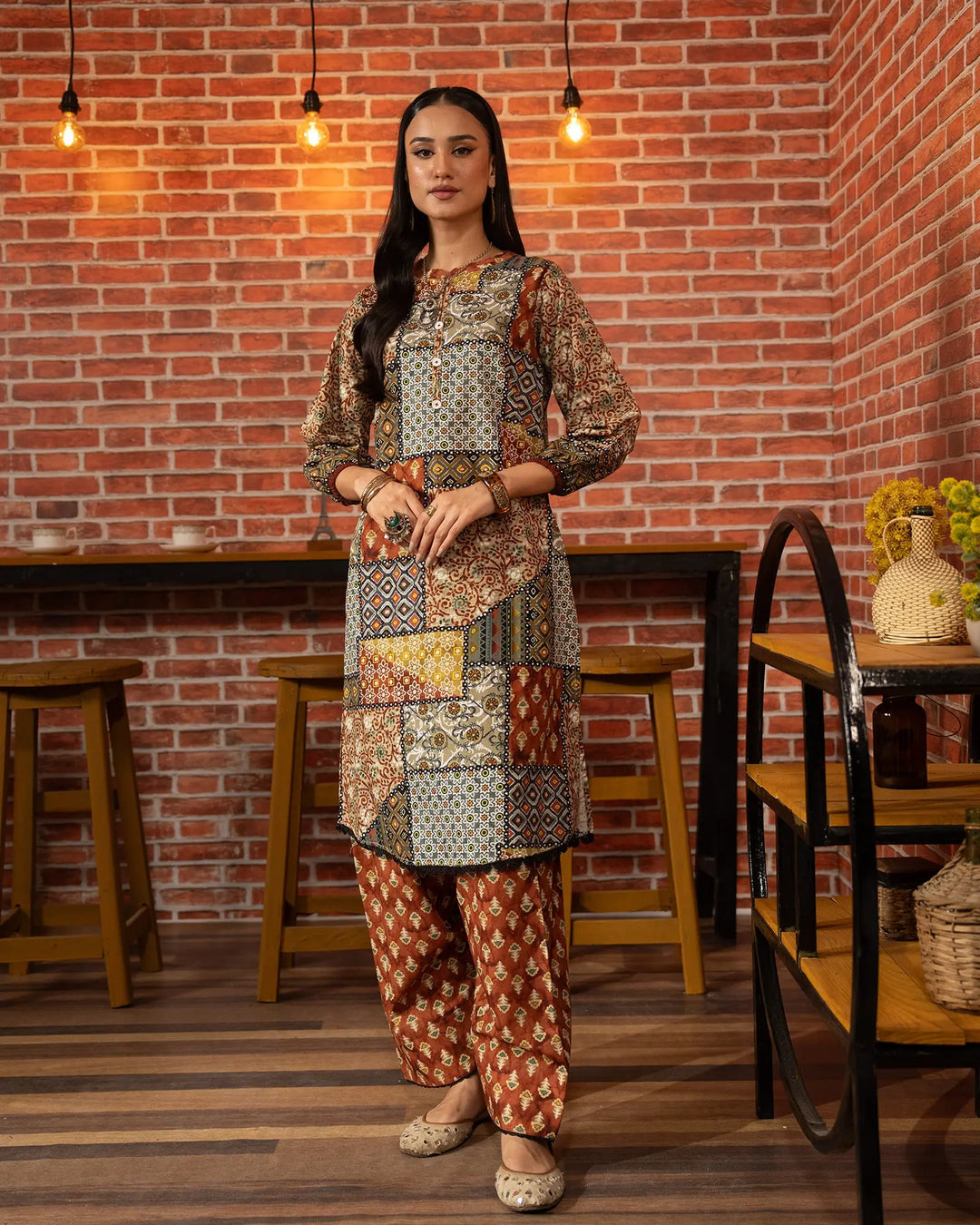 2 Piece - Printed Khaddar Suit Unstitched | UNFF014-KD - Sha Posh Textile