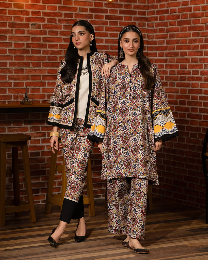 2 Piece - Printed Khaddar Suit Unstitched | UNFF022-KD - Sha Posh Textile