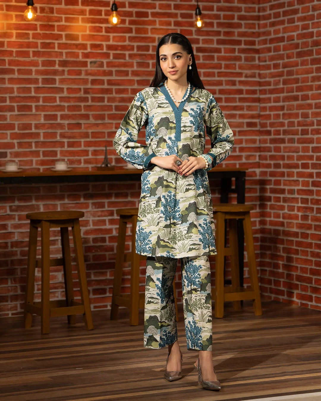 2 Piece - Printed Khaddar Suit Unstitched | UNFF025-KD - Sha Posh Textile