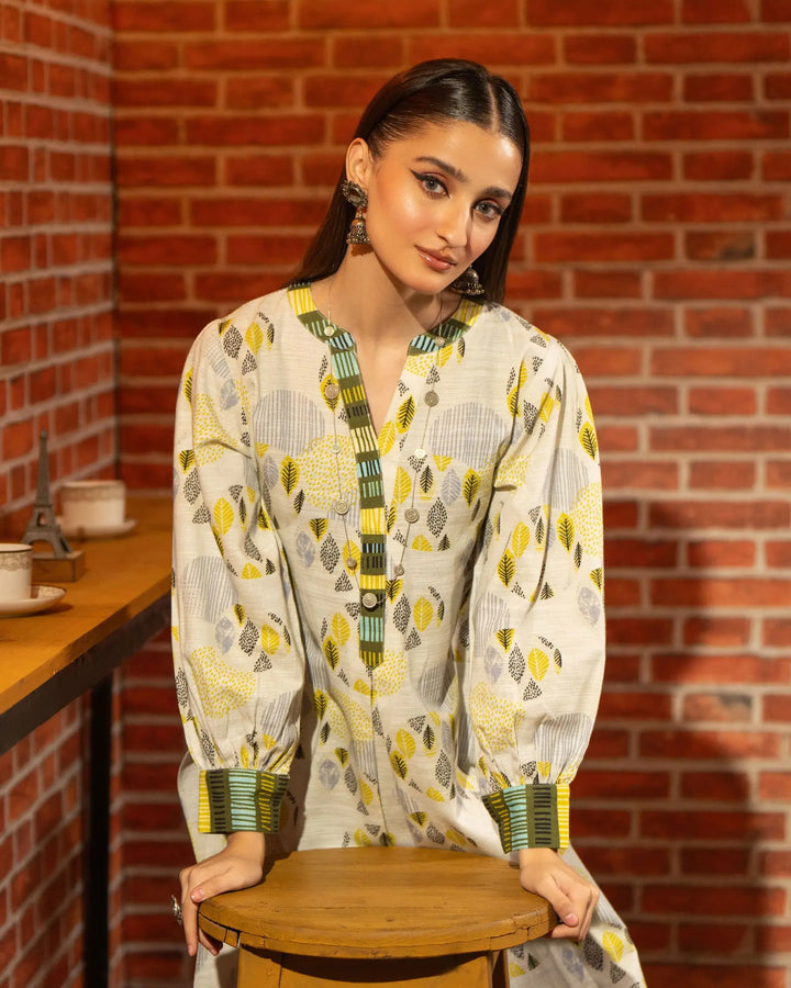 2 Piece - Printed Khaddar Suit Unstitched | UNFF027-KD - Sha Posh Textile