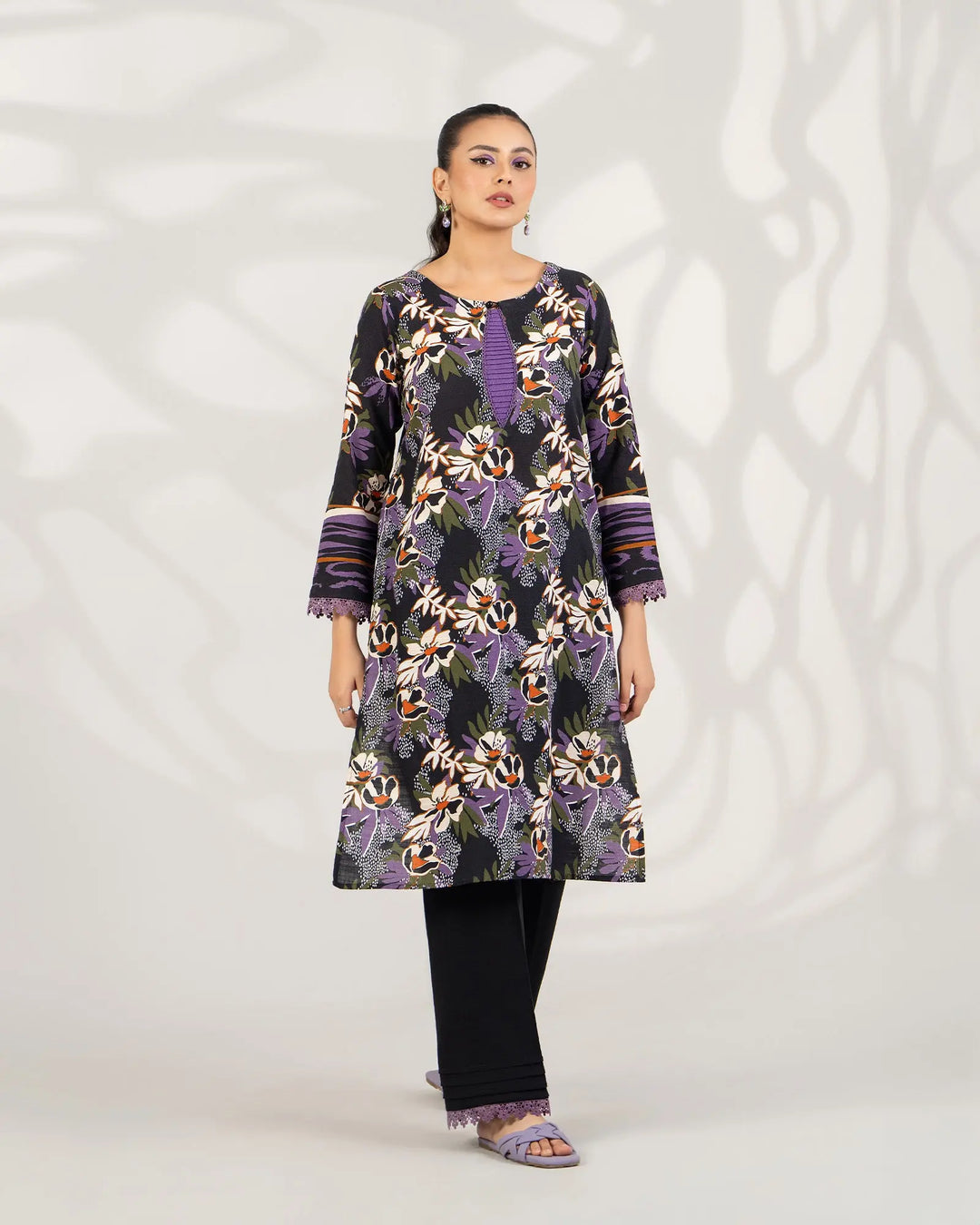 2 Piece - Printed Khaddar Suit Unstitched | UNFF028-KD - Sha Posh Textile