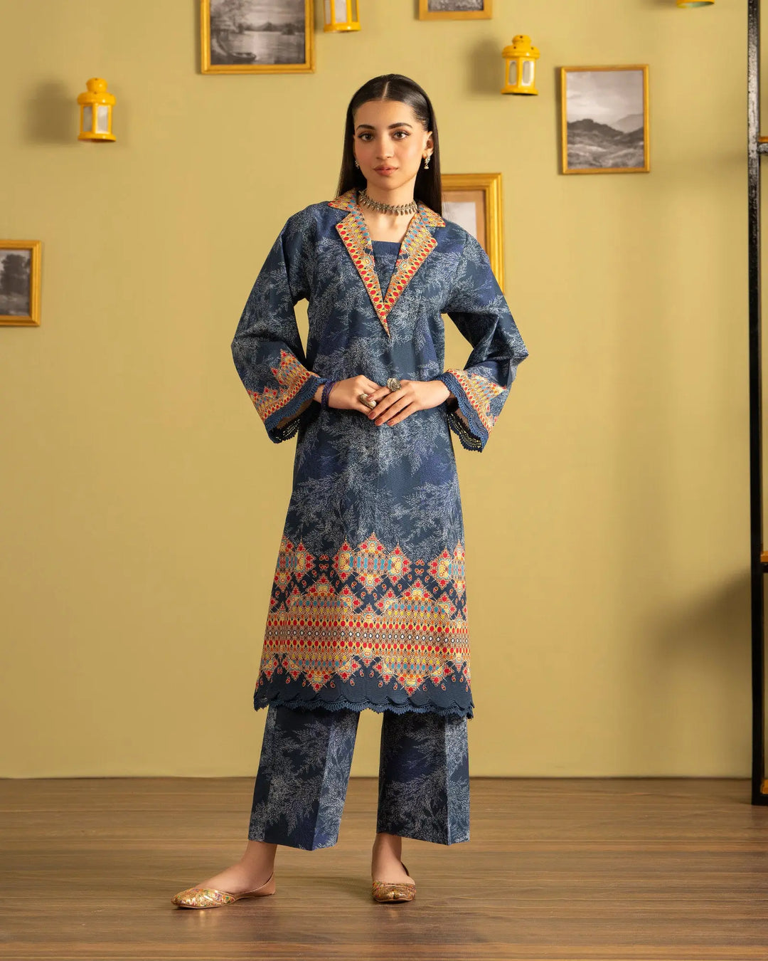 2 Piece - Printed Khaddar Suit Unstitched | UNFF041-KD - Sha Posh Textile