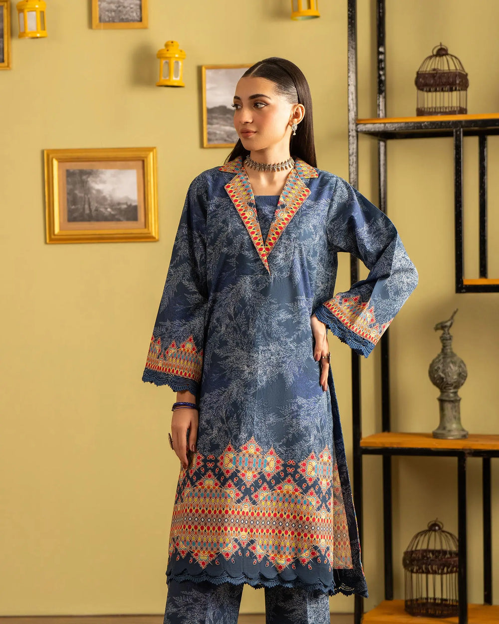 2 Piece - Printed Khaddar Suit Unstitched | UNFF041-KD - Sha Posh Textile