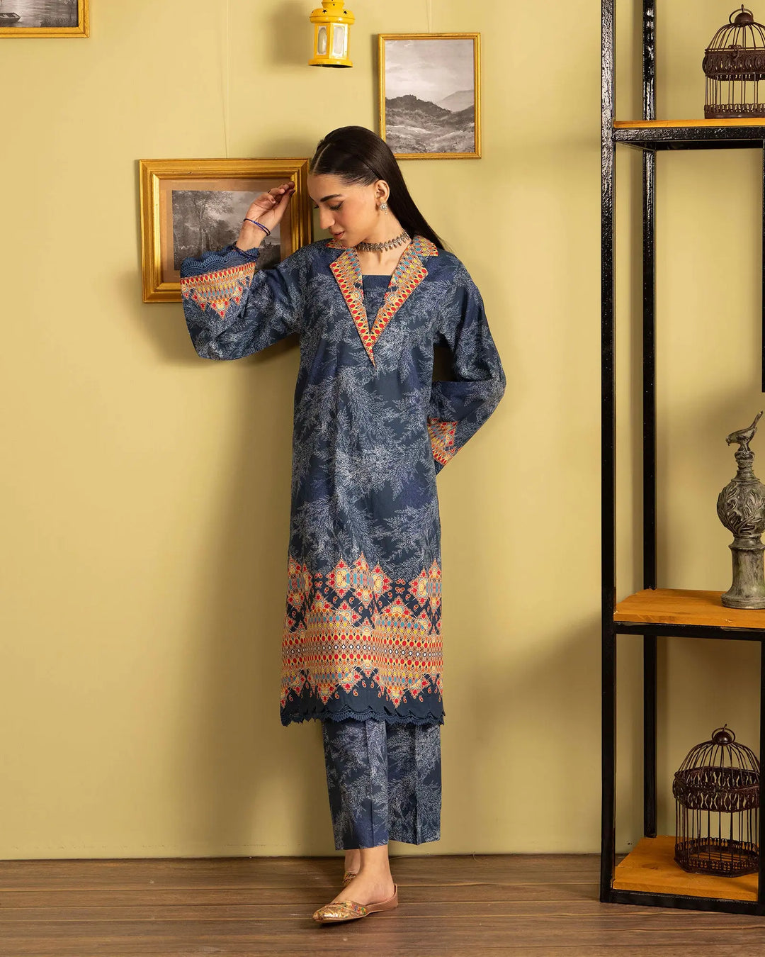2 Piece - Printed Khaddar Suit Unstitched | UNFF041-KD - Sha Posh Textile