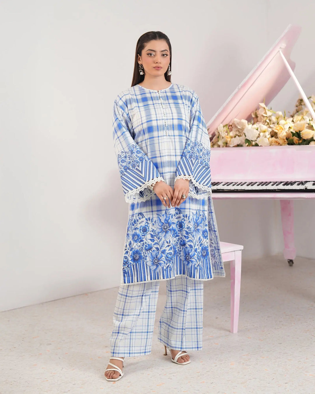 2-Piece Printed Lawn Suit Unstitched | UNFF0120-LWN Sha Posh Textile