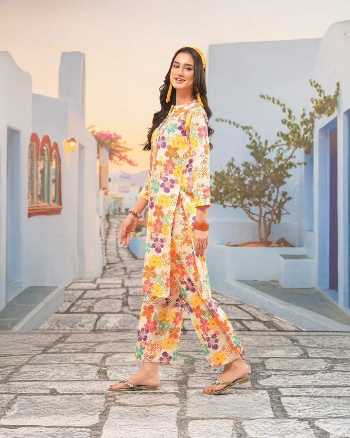 2-Piece Ready-to-Wear Cambric Cotton Suit | 36065-FU-K.CT Sha Posh Textile