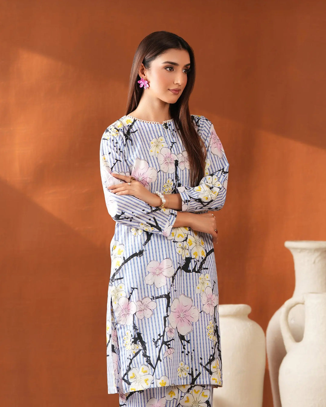 2-Piece Ready-to-Wear Cambric Cotton Suit | 36066-FU-K.CT Sha Posh Textile
