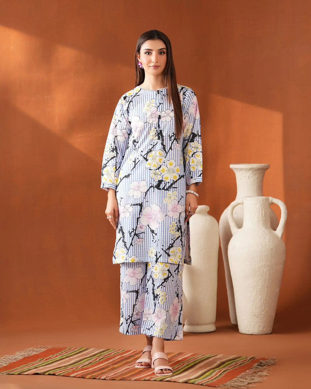 2-Piece Ready-to-Wear Cambric Cotton Suit | 36066-FU-K.CT Sha Posh Textile