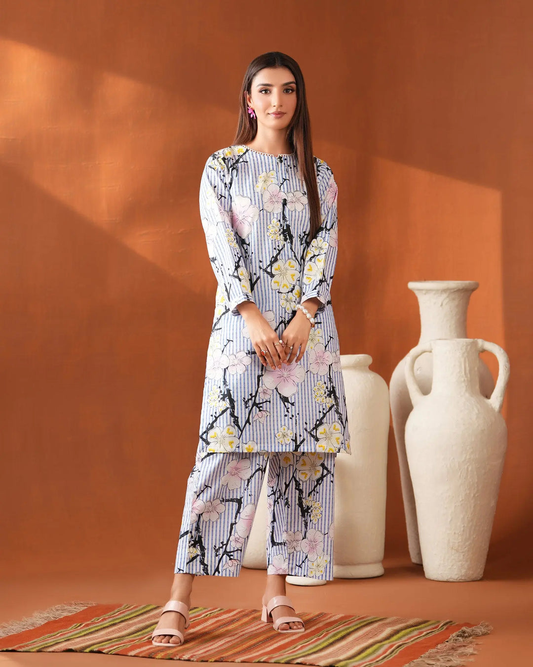 2-Piece Ready-to-Wear Cambric Cotton Suit | 36066-FU-K.CT Sha Posh Textile