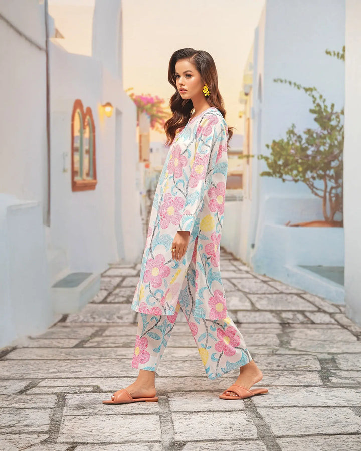 2-Piece Ready-to-Wear Cambric Cotton Suit | 36069-FU-K.CT Sha Posh Textile