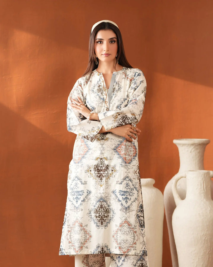 2-Piece Ready-to-Wear Cambric Cotton Suit | 36074-FU-K.CT Sha Posh Textile