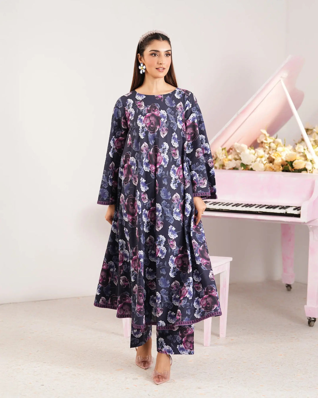 2-Piece Ready-to-Wear Cotton Frock | 17242-IG-CT Sha Posh Textile