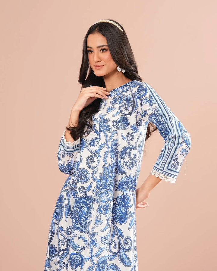 2-Piece Ready-to-Wear Cotton Frock | 17333-IG-CT Sha Posh Textile