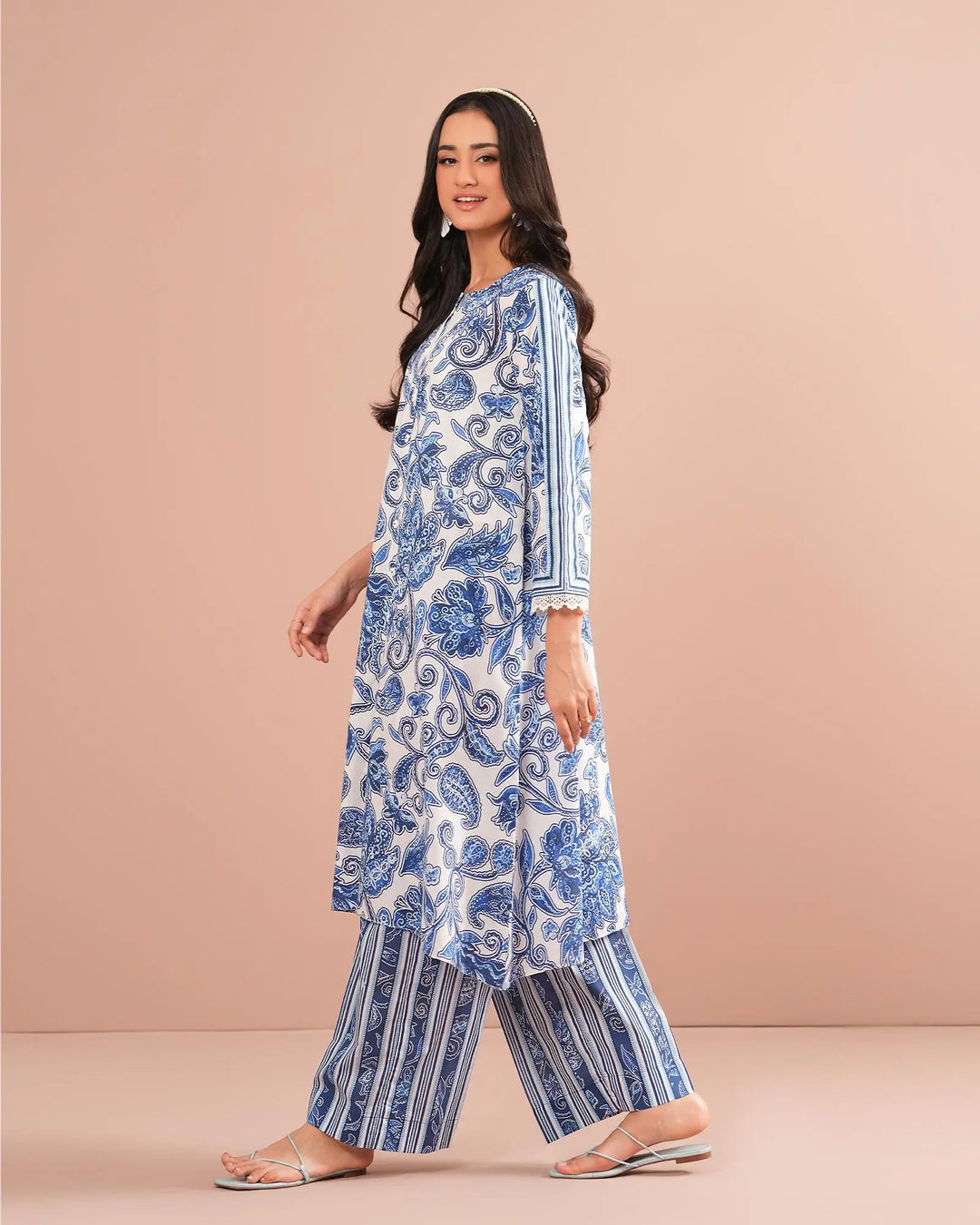 2-Piece Ready-to-Wear Cotton Frock | 17333-IG-CT Sha Posh Textile