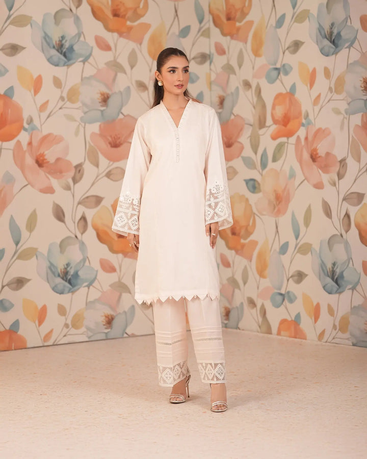 2-Piece Ready-to-Wear Cross Slub Cotton Suit | 17051-IG-S.CT - Sha Posh Textile