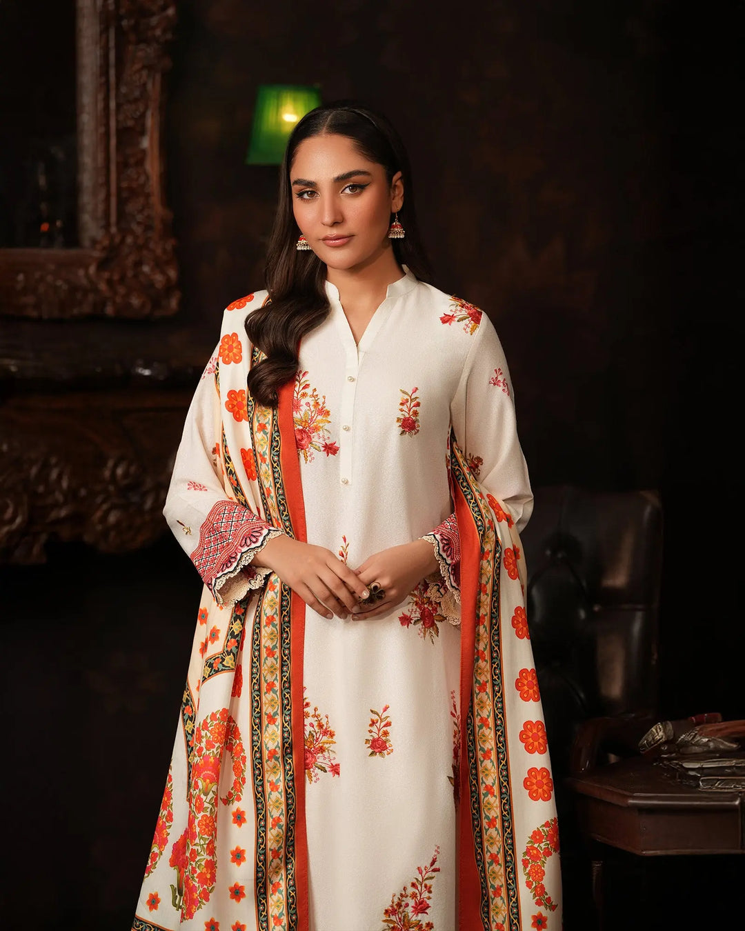 2 Piece Karandi Linen Suit Stitched | 16383-IG-K.LN (Duppatta is not included) - Sha Posh Textile