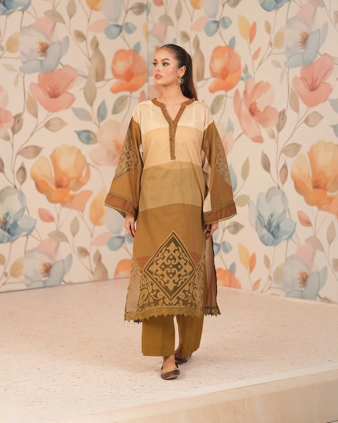 2-Piece Ready-to-Wear Lawn Suit | 17192-IG-LWN - Sha Posh Textile