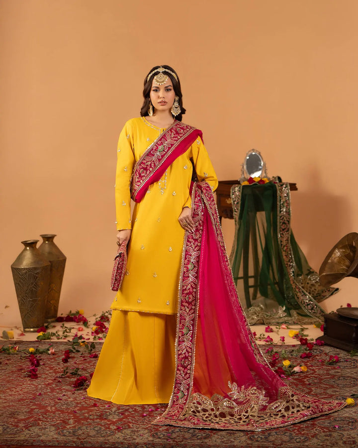2 Piece Ready-to-Wear Plain Paper Katan Suit | 429  (Dupatta is not included) - Sha Posh Textile