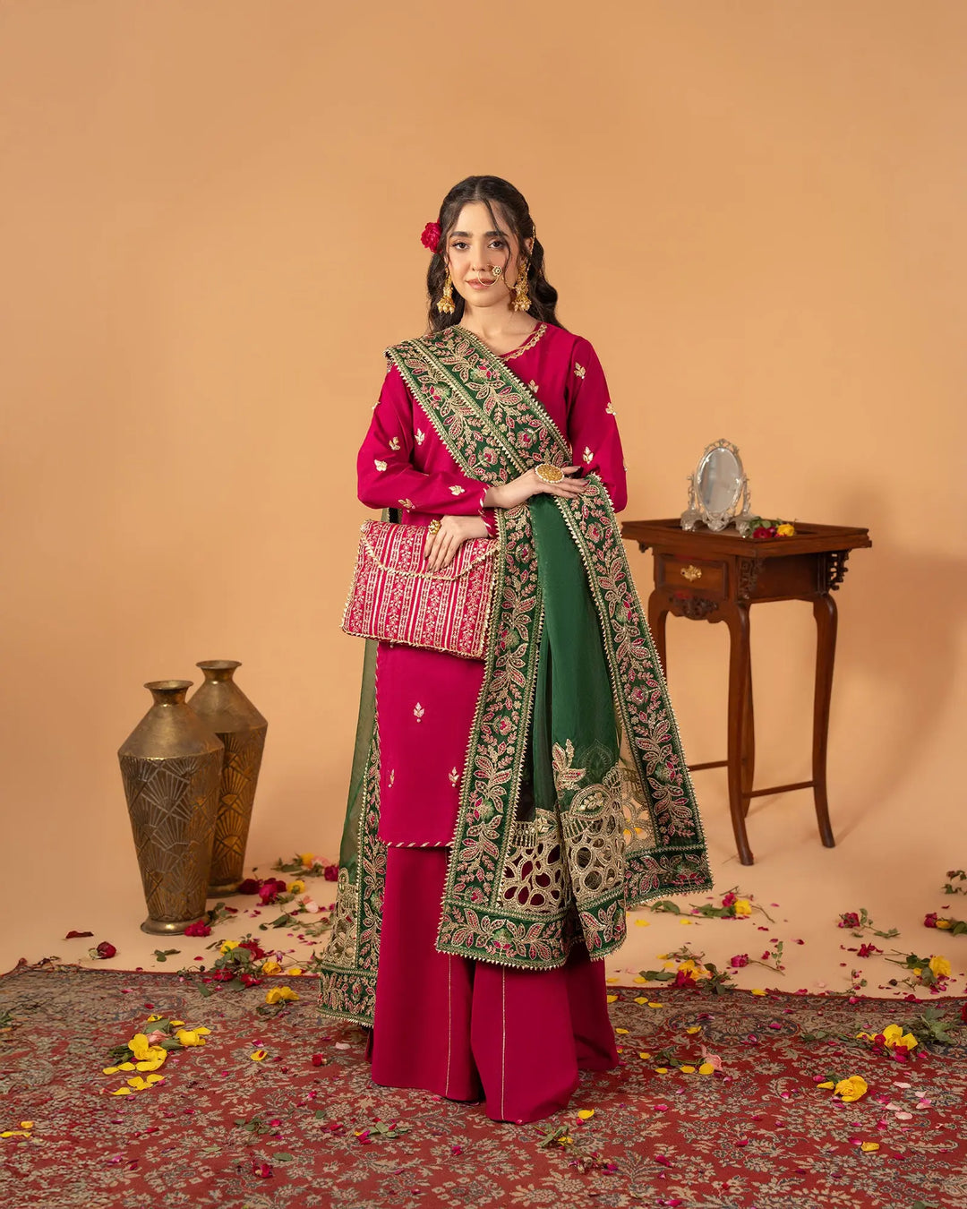 2 Piece Ready-to-Wear Plain Paper Katan Suit | 429  (Dupatta is not included) - Sha Posh Textile
