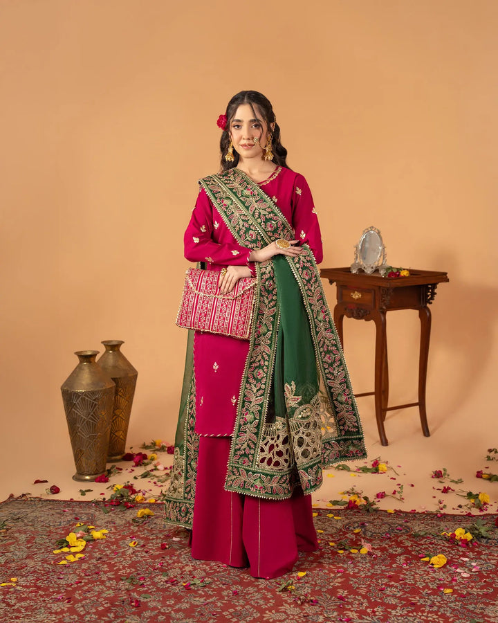 2 Piece Ready-to-Wear Plain Paper Katan Suit | 429  (Dupatta is not included) - Sha Posh Textile