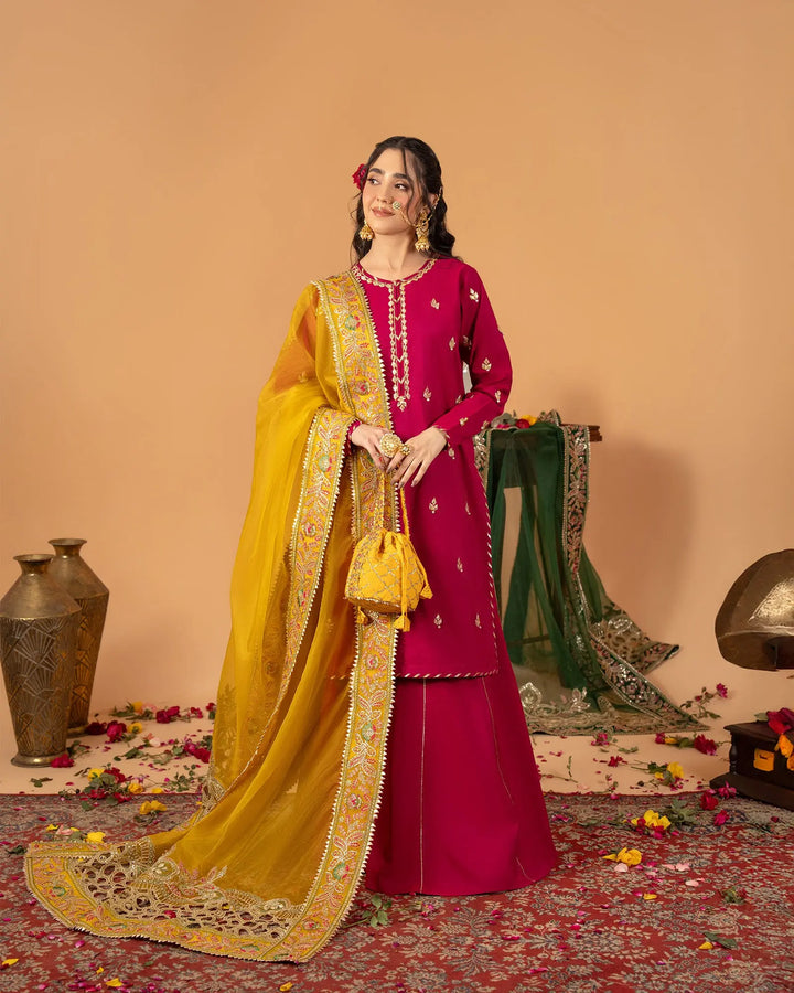 2 Piece Ready-to-Wear Plain Paper Katan Suit | 429  (Dupatta is not included) - Sha Posh Textile