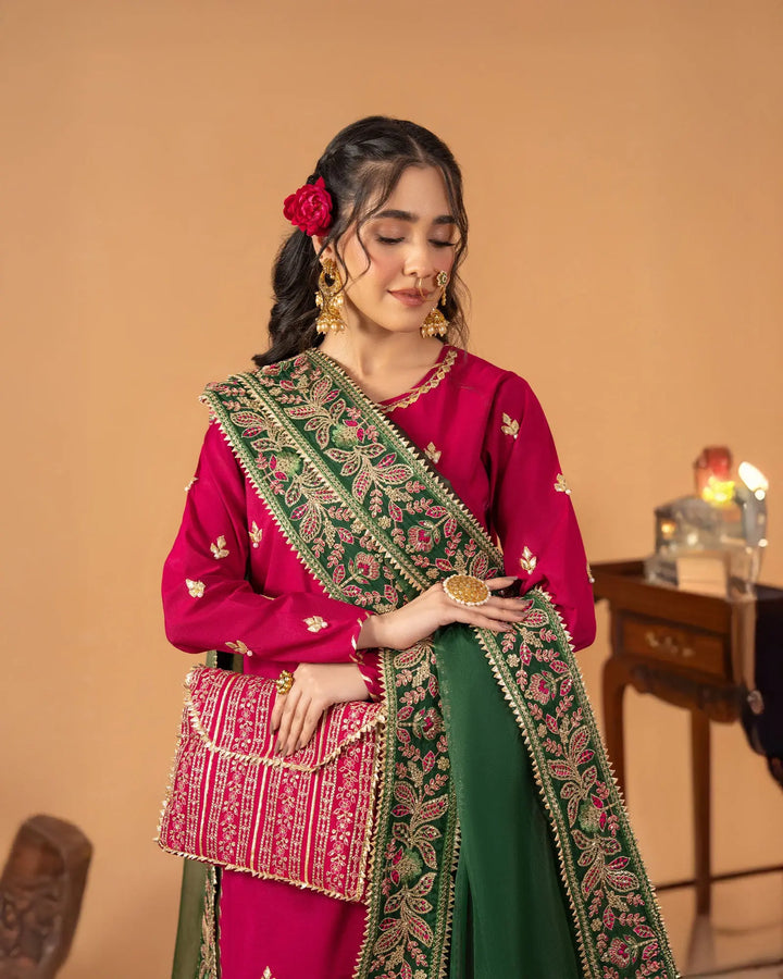 2 Piece Ready-to-Wear Plain Paper Katan Suit | 429  (Dupatta is not included) - Sha Posh Textile