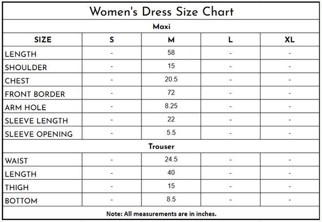 Tissue Maxi | 2235 size chart