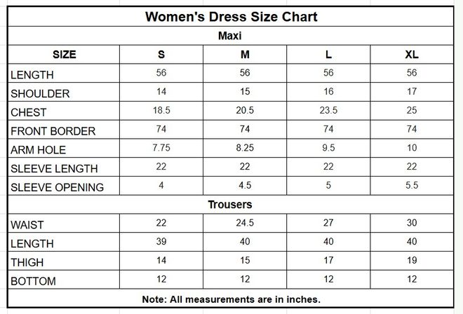 Tissue Maxi | 2274 size chart