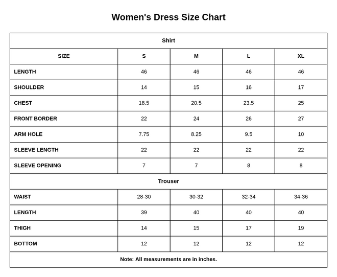 Women Dull Raw Silk 3 Pcs Suit | 2285 size chart