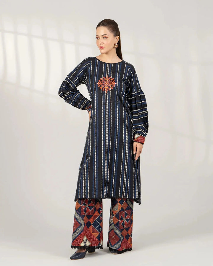 2 Piece - Printed Khaddar Suit Unstitched | UNFF-017 - Sha Posh Textile