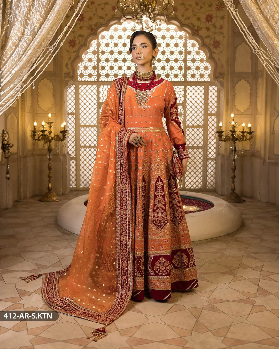 3 PEICE EMBRIODERED MAXI | 412-AR-S.KTN - Sha Posh Textile