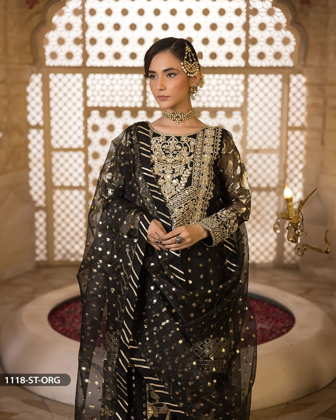 3 Piece Bindi Badla Suit | 1118-ST-B.BADLA - Sha Posh Textile
