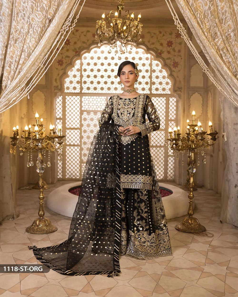 3 Piece Bindi Badla Suit | 1118-ST-B.BADLA - Sha Posh Textile