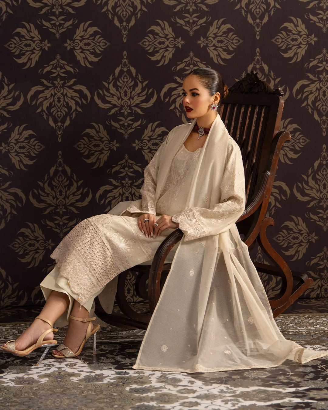 3 Piece Bori Net Suit Stitched | 2262-AF-B.NET - Sha Posh Textile