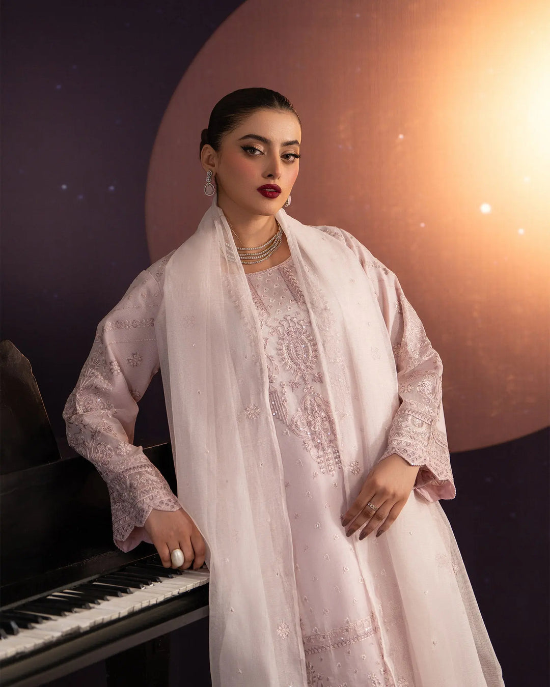 3 Piece Bori Net Suit Stitched | 2262-AF-B.NET - Sha Posh Textile