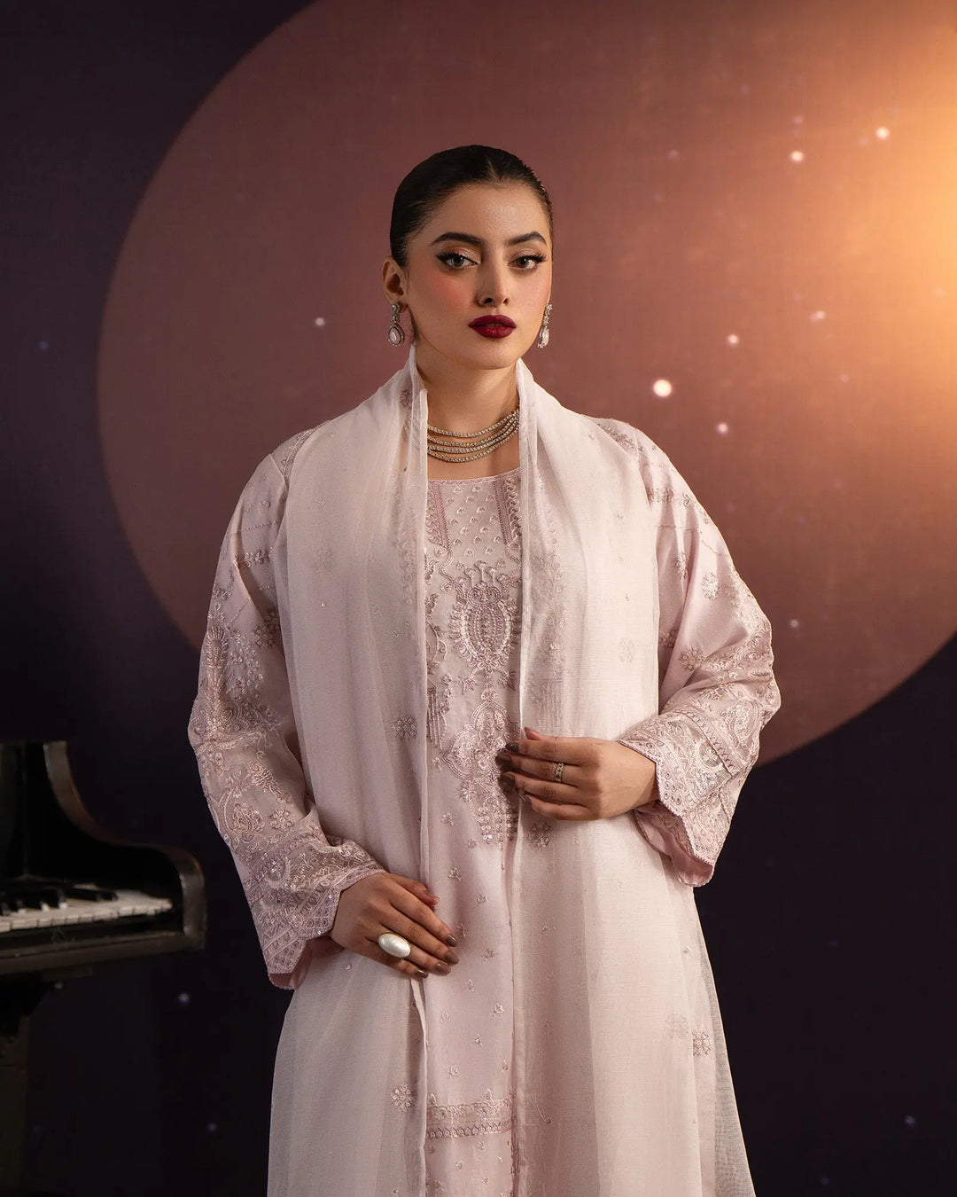 3 Piece Bori Net Suit Stitched | 2262-AF-B.NET - Sha Posh Textile