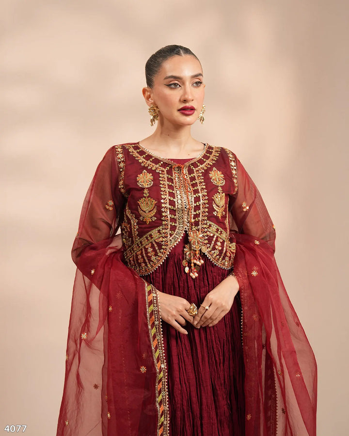 3 Piece Bori Net Suit | 4077-SJ-B.NET - Sha Posh Textile