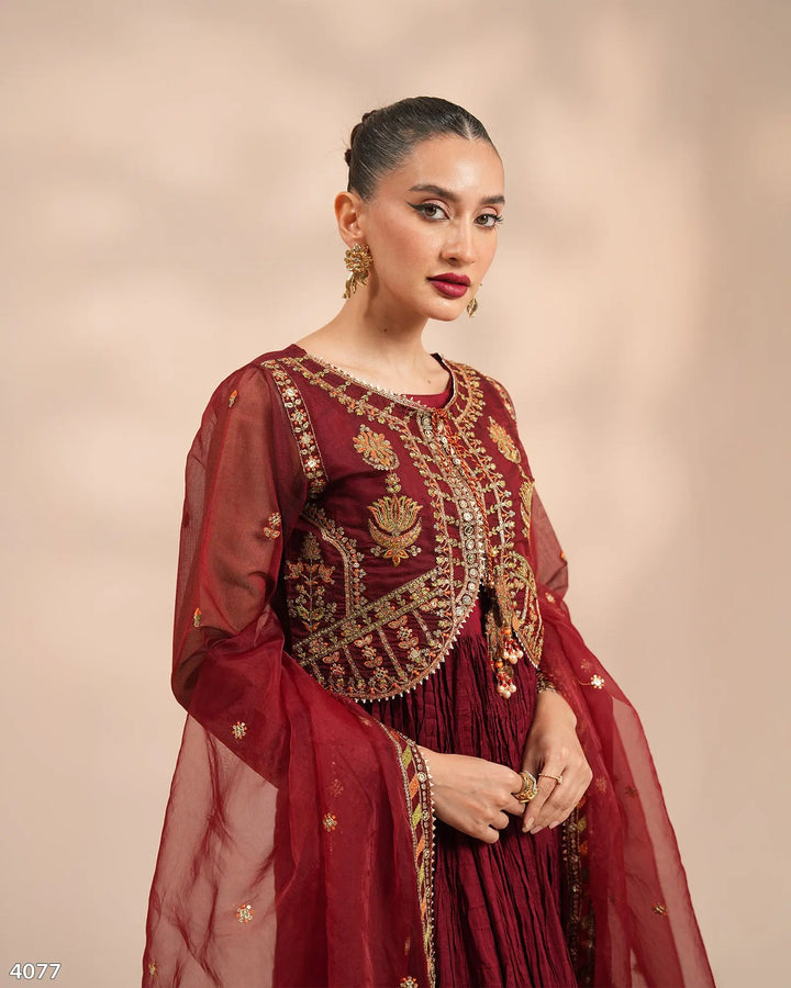 3 Piece Bori Net Suit | 4077-SJ-B.NET - Sha Posh Textile