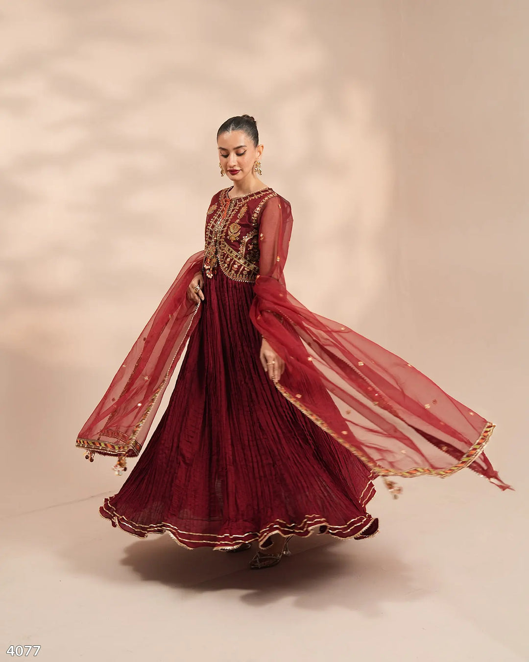 3 Piece Bori Net Suit | 4077-SJ-B.NET - Sha Posh Textile