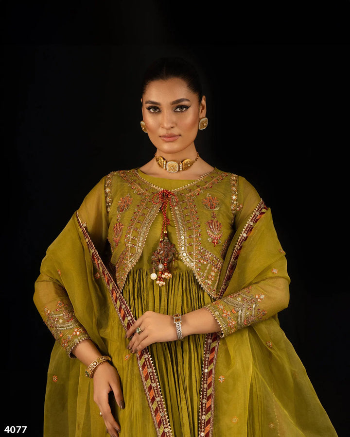 3 Piece Bori Net Suit | 4077-SJ-B.NET - Sha Posh Textile