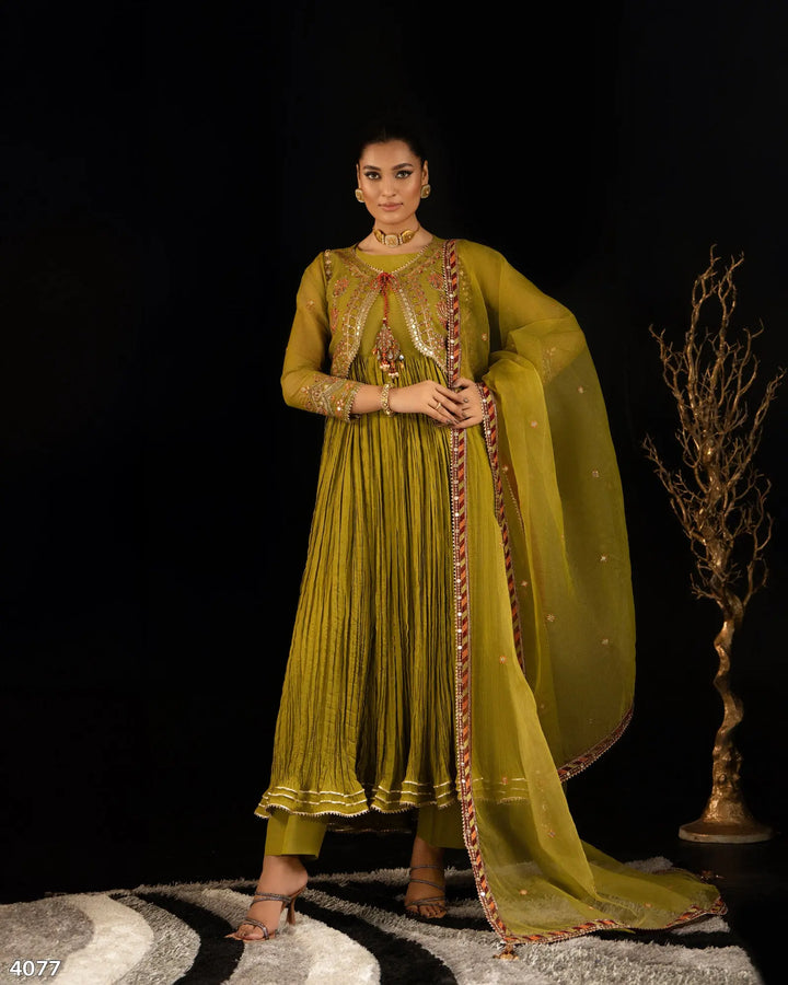 3 Piece Bori Net Suit | 4077-SJ-B.NET - Sha Posh Textile