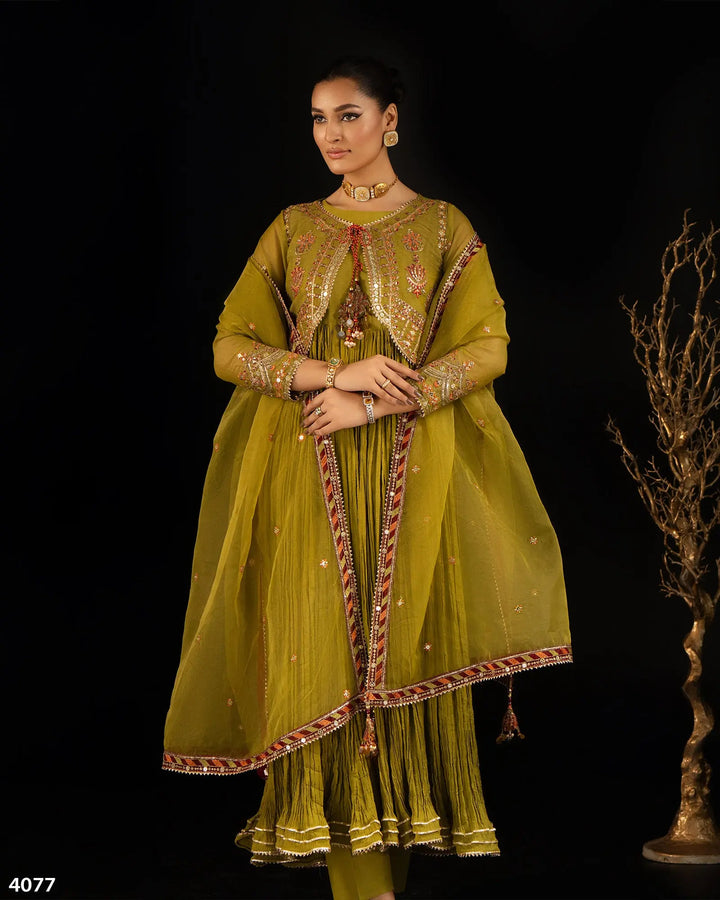 3 Piece Bori Net Suit | 4077-SJ-B.NET - Sha Posh Textile
