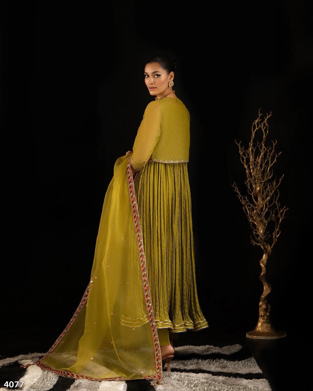 3 Piece Bori Net Suit | 4077-SJ-B.NET - Sha Posh Textile