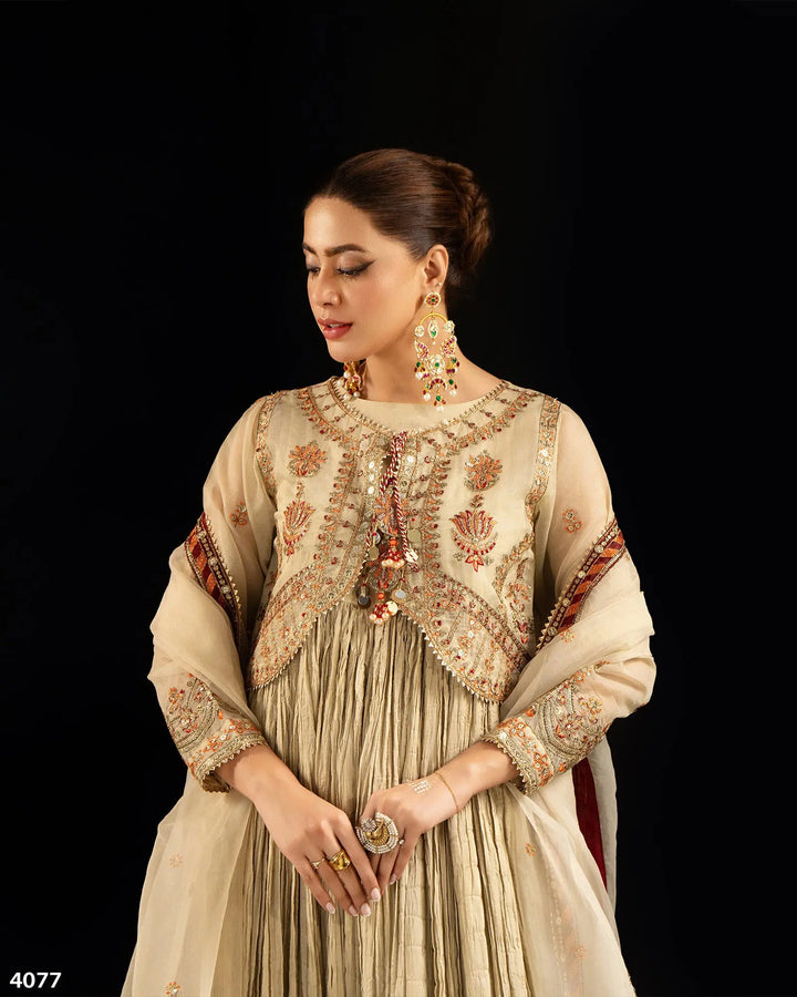 3 Piece Bori Net Suit | 4077-SJ-B.NET - Sha Posh Textile