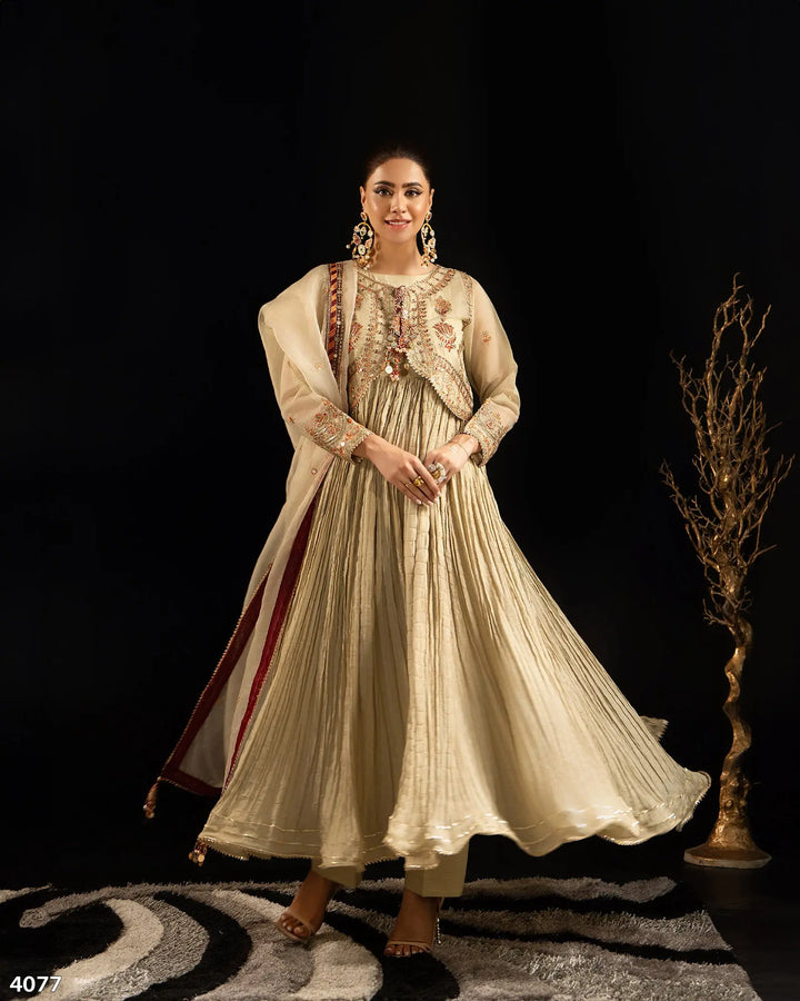 3 Piece Bori Net Suit | 4077-SJ-B.NET - Sha Posh Textile