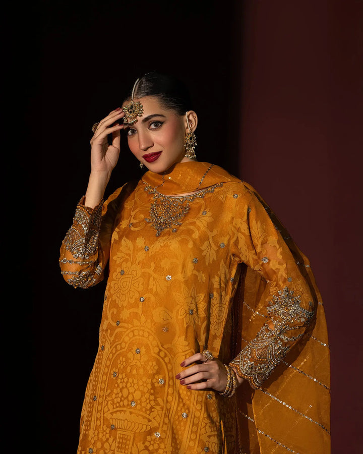 3 Piece Burnout Tissue Suit Stitched | 4075-SJ-B.O.TSU - Sha Posh Textile